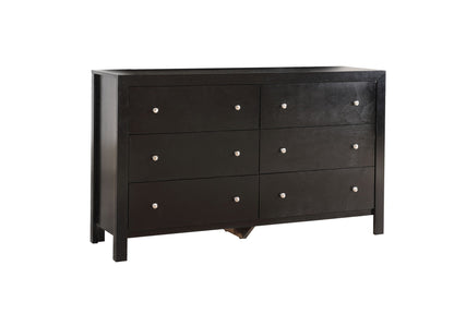 Black HouseOfZazla transitional dresser with safety drawers, 6-drawer storage on Tampa Home & Garden Store