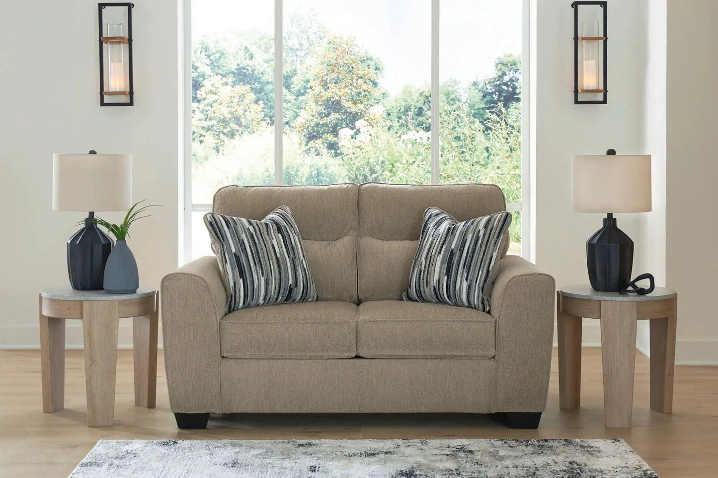Olten Loveseat in Mocha Upholstery, Cozy