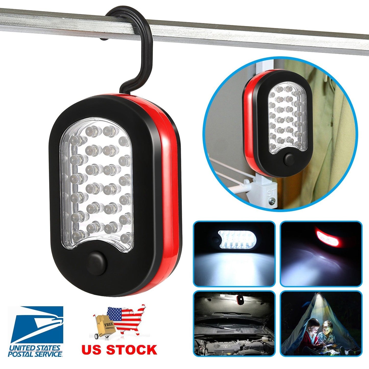 GemGear compact 27LED work light with hanging hook and magnet on Tampa Home & Garden Store