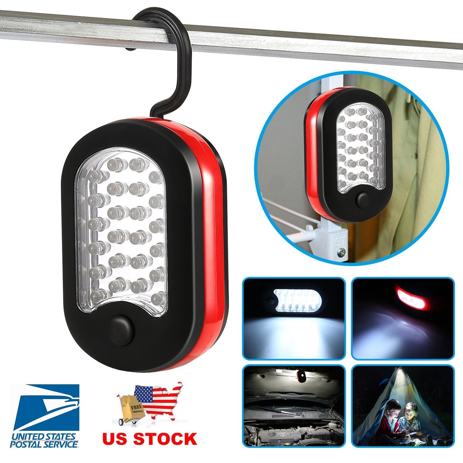 GemGear compact 27LED work light with hanging hook and magnet on Tampa Home & Garden Store