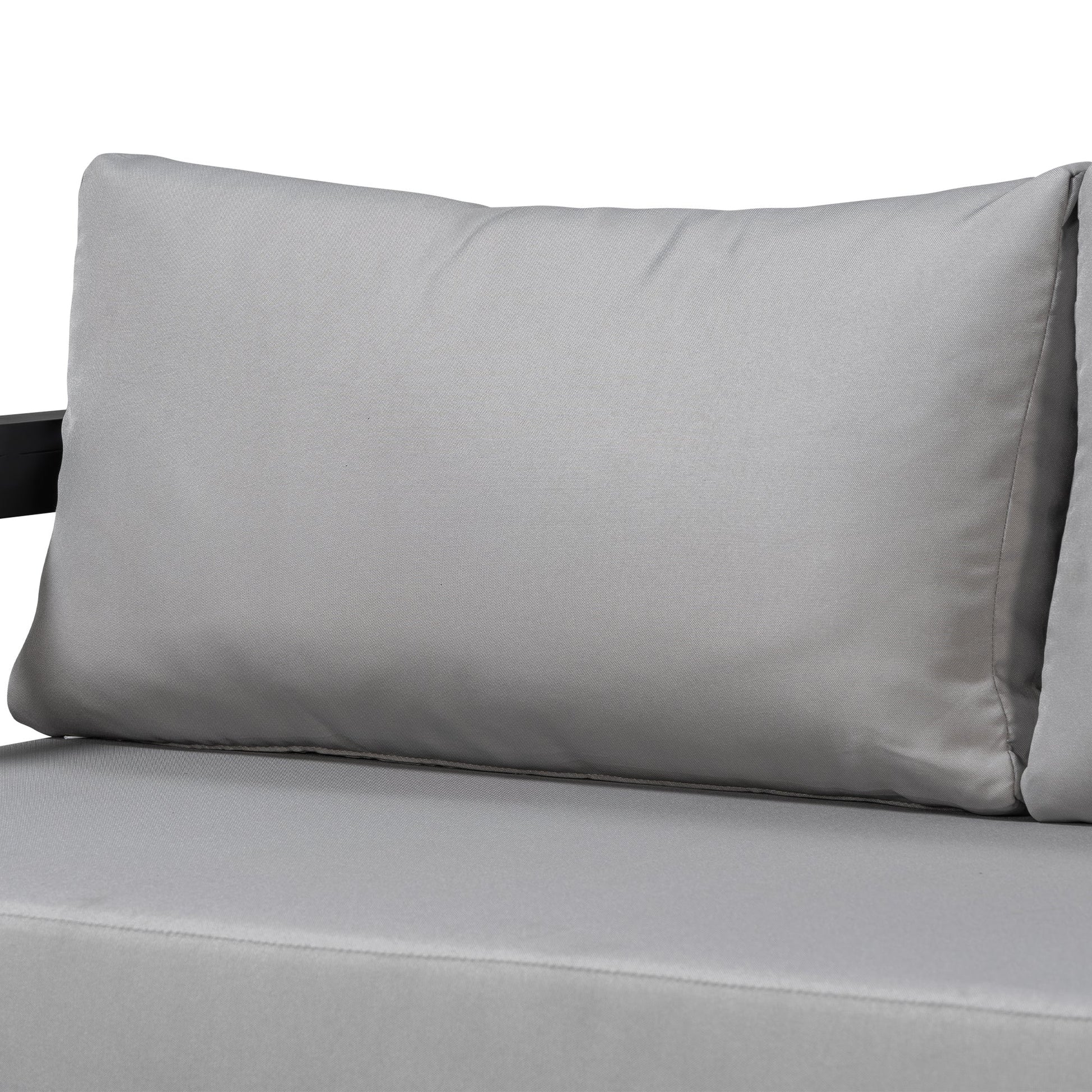 U_style outdoor L-shaped sectional sofa with iron frame gray cushions by HouseOfZazla on Tampa Home & Garden Store