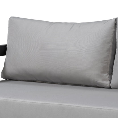 U_style outdoor L-shaped sectional sofa with iron frame gray cushions by HouseOfZazla on Tampa Home & Garden Store
