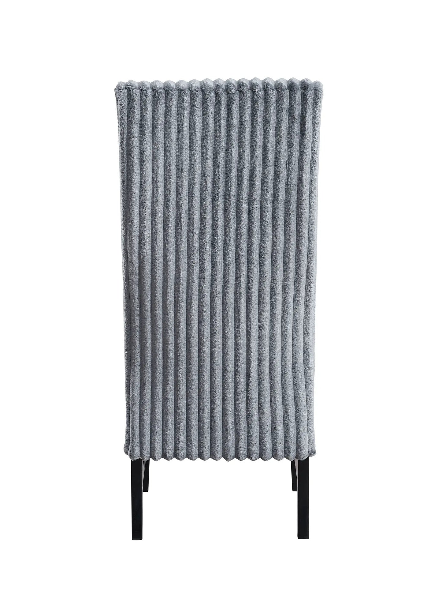 Kini Corduroy Side Chair set of 2 gray corduroy with black legs Unique Piece Furniture on Tampa Home & Garden Store