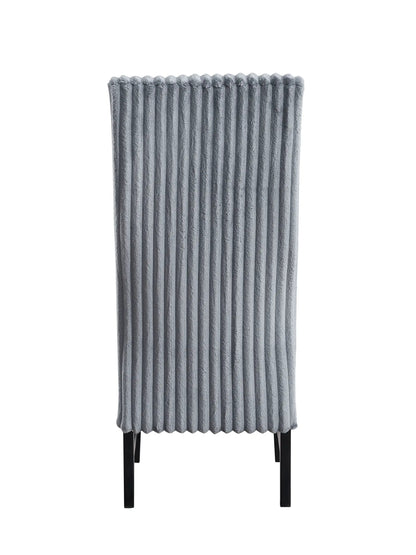Kini Corduroy Side Chair set of 2 gray corduroy with black legs Unique Piece Furniture on Tampa Home & Garden Store