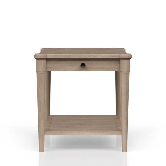 End table with storage drawer in light oak finish by Unique Piece Furniture on Tampa Home & Garden Store