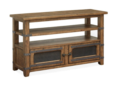 Chesterfield Sofa Table farmhouse timber with brackets and mesh panels by Unique Piece Furniture on Tampa Home & Garden Store