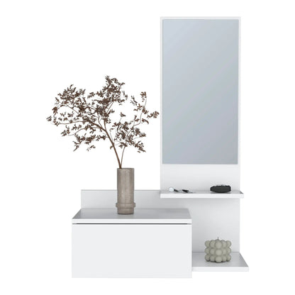 Lowell Floating Hallway Cabinet with Mirror