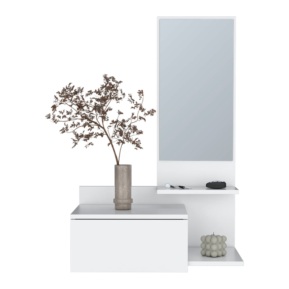 Lowell Floating Hallway Cabinet and Mirror