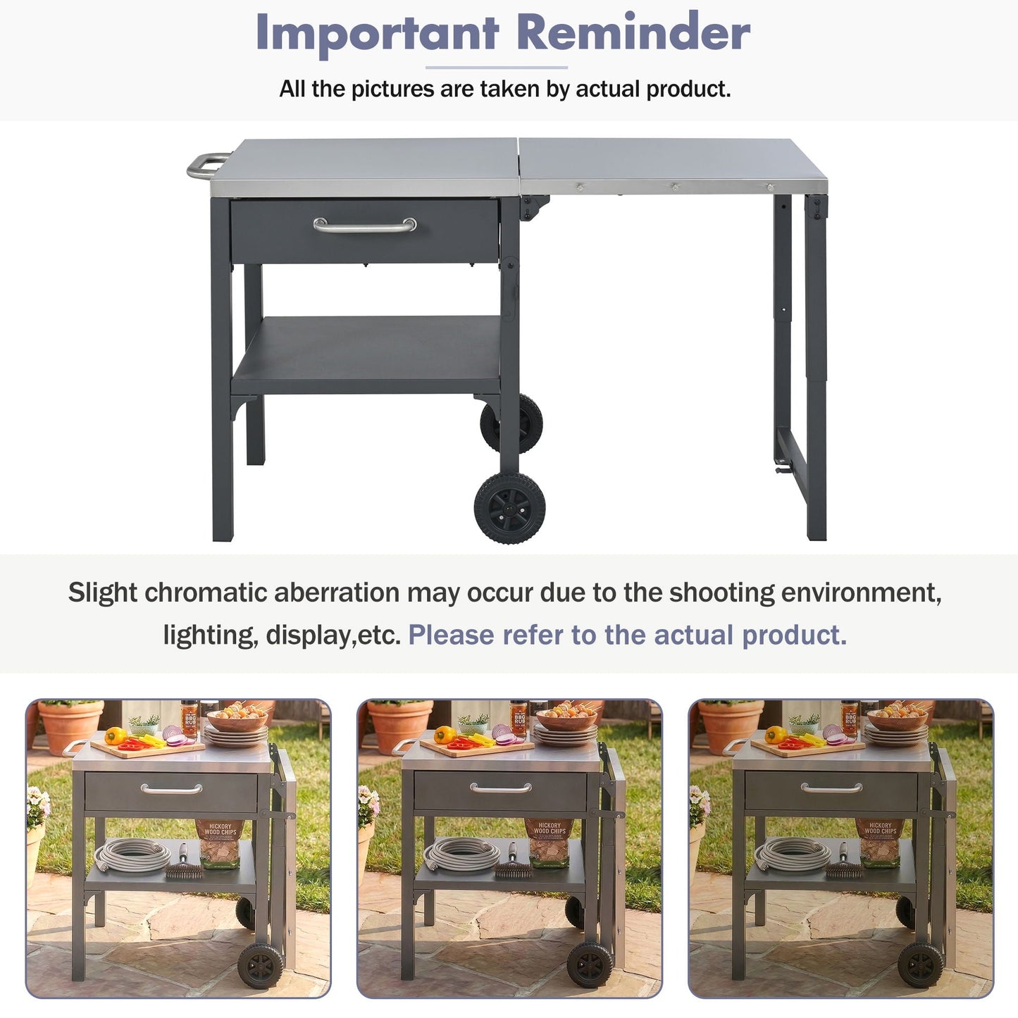 Large Foldable Outdoor Kitchen Cart And Storage