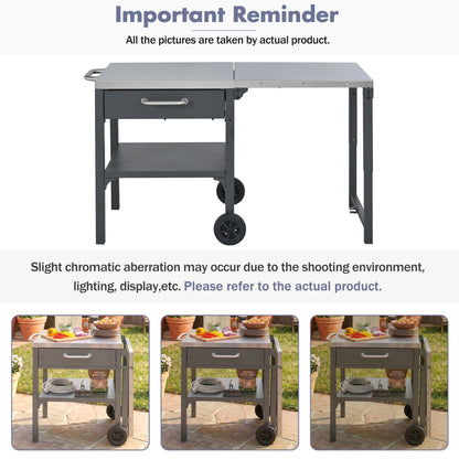Large Foldable Outdoor Kitchen Cart And Storage