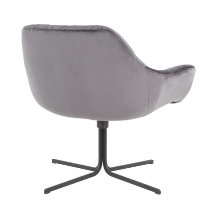 Contemporary swivel lounge chair gray fabric upholstery with 360-degree rotation HouseOfZazla on Tampa Home & Garden Store