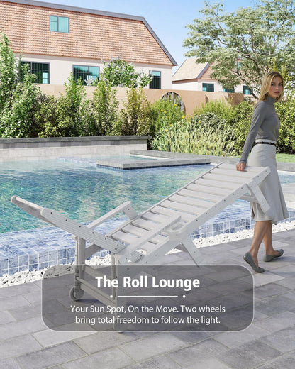 Reclining Outdoor HDPE Patio Lounge Chair