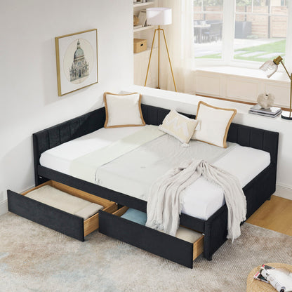 Upholstered Tufted Daybed Frame with Storage