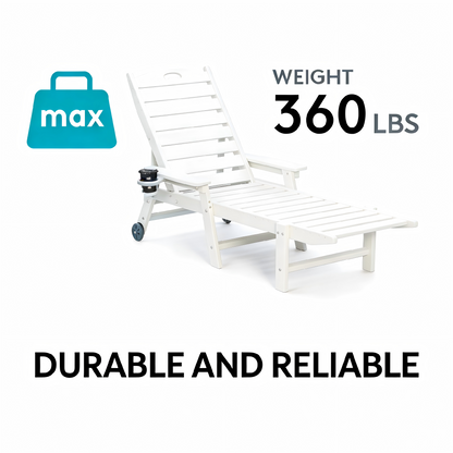 Durable HDPE Chaise Lounge Chair for Outdoor Use