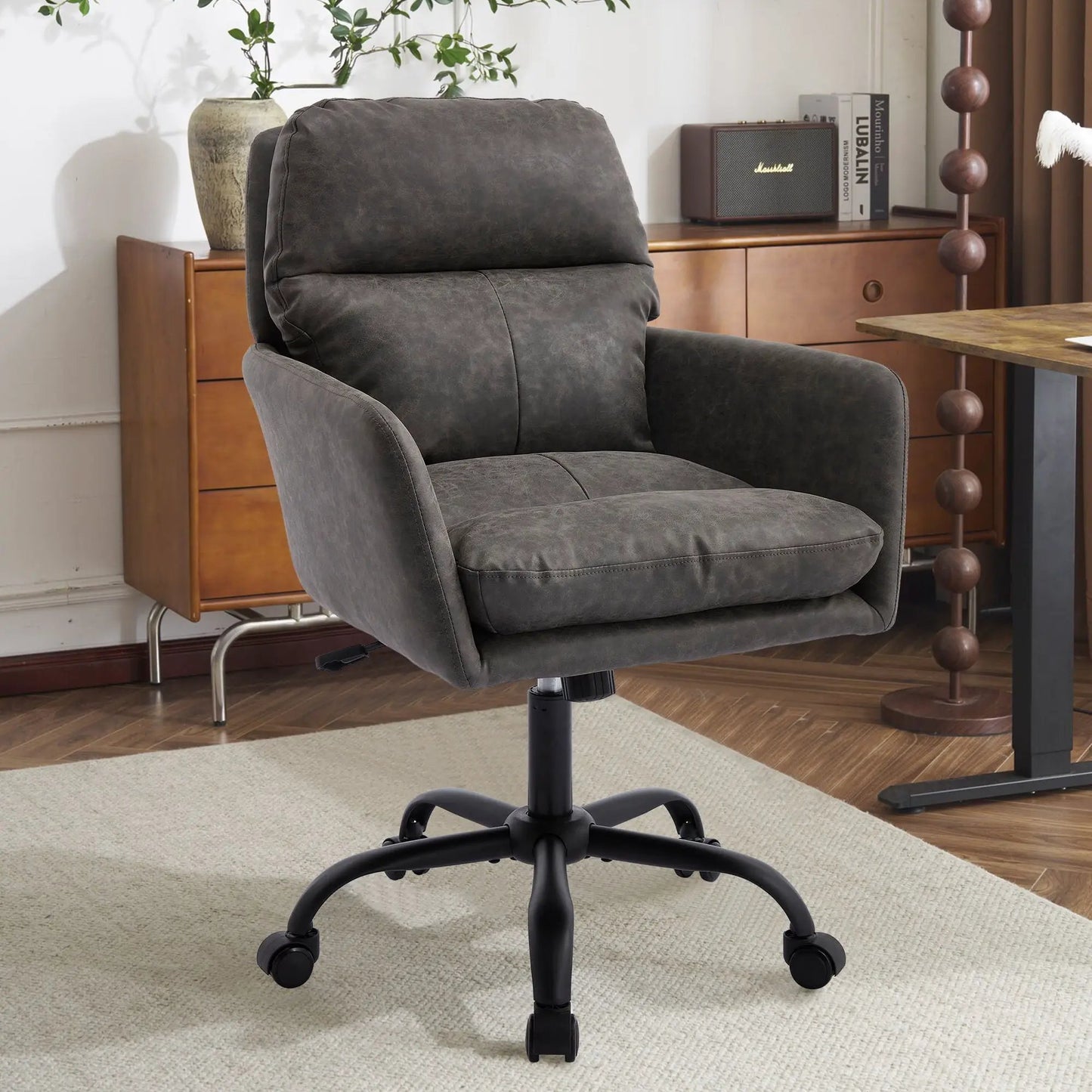 Office chair with adjustable height, dark gray upholstery, ergonomic swivel on Tampa Home & Garden Store
