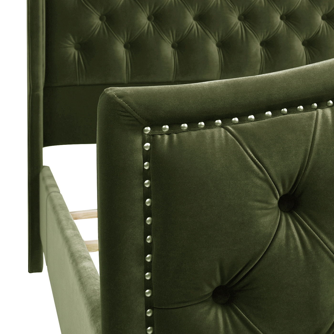 Solid Upholstered Bed Frame and Headboard Set