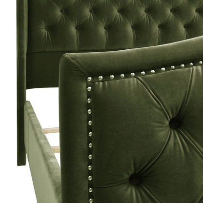 Solid Upholstered Bed Frame and Headboard Set