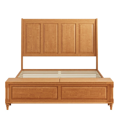 Modern Sleigh Bed with Tall Headboard and Bench