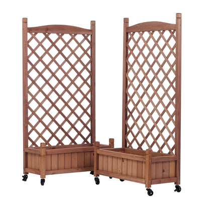 Outdoor Raised Garden Bed with Trellis 2 Pack