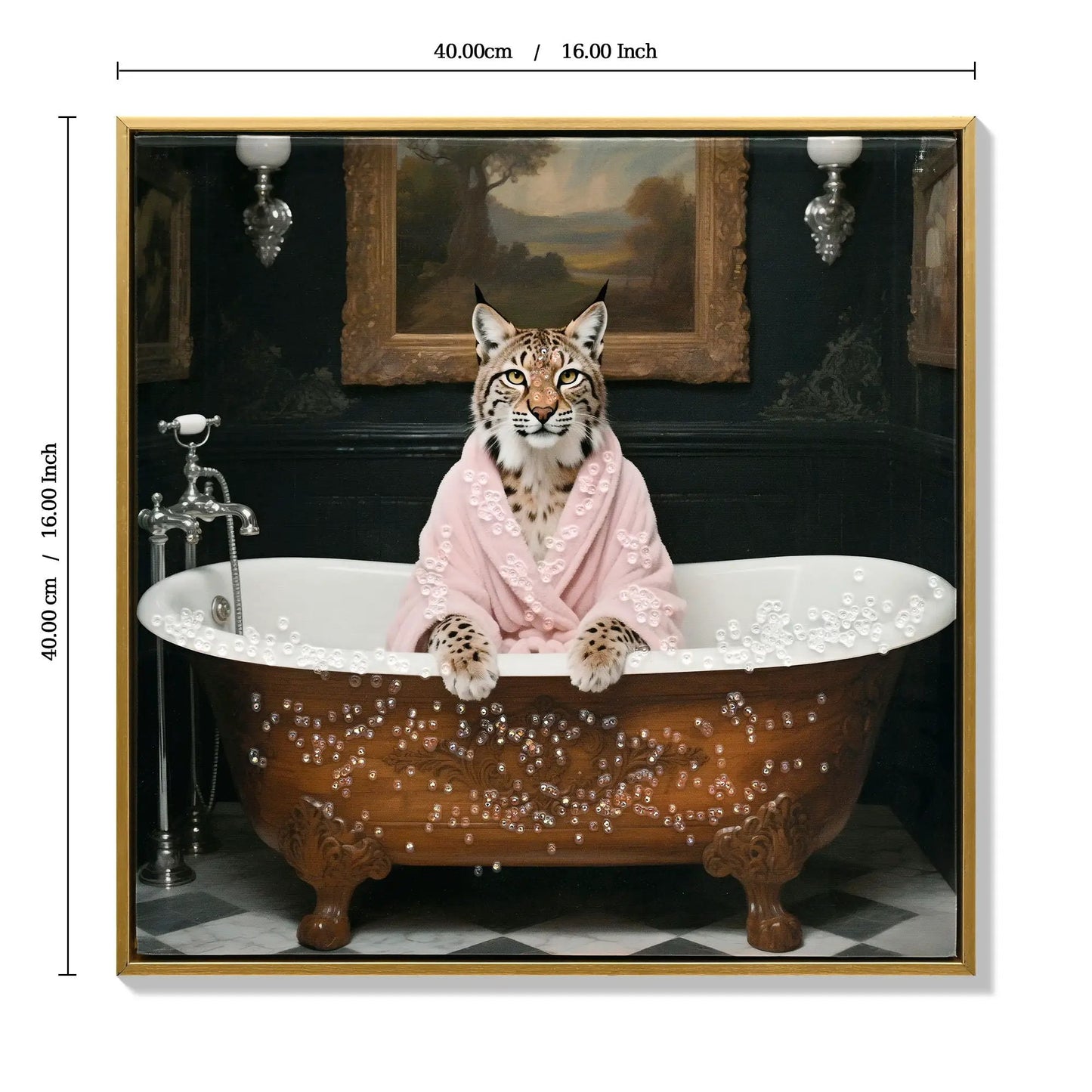 Tiger in Bathtub Art Print For Bathroom Decor