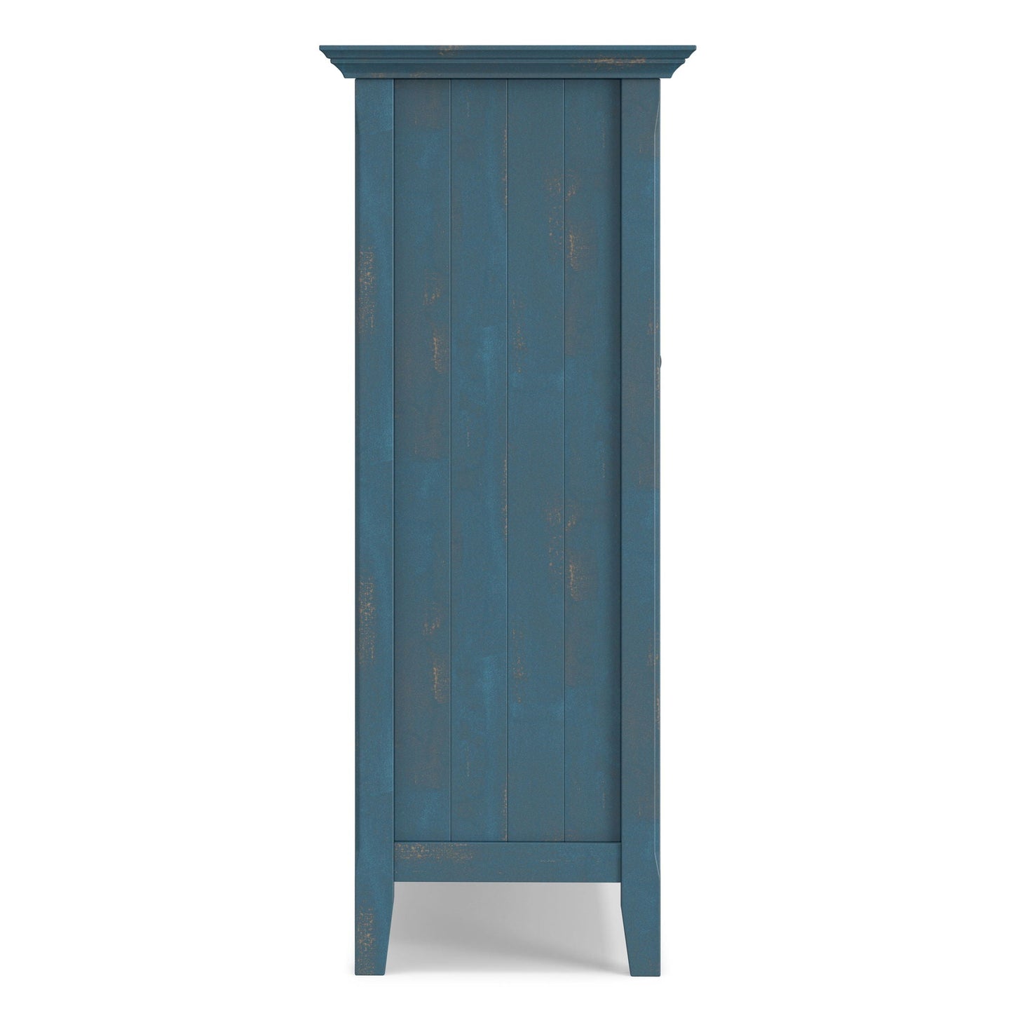 Acadian medium storage cabinet handcrafted in distressed blue with vertical planks HouseOfZazla on Tampa Home & Garden Store