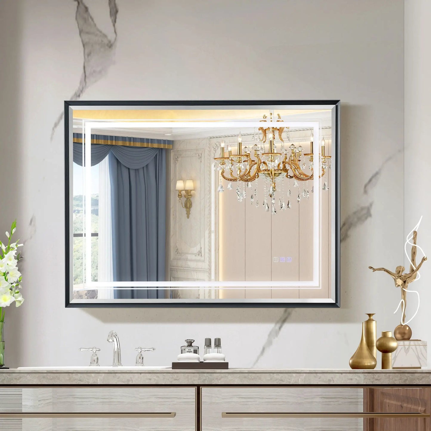 Led Beveled Front and Backlit Mirror for Bathroom