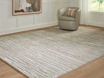 Eljory Gray Abstract Stripe Rug for Living Rooms