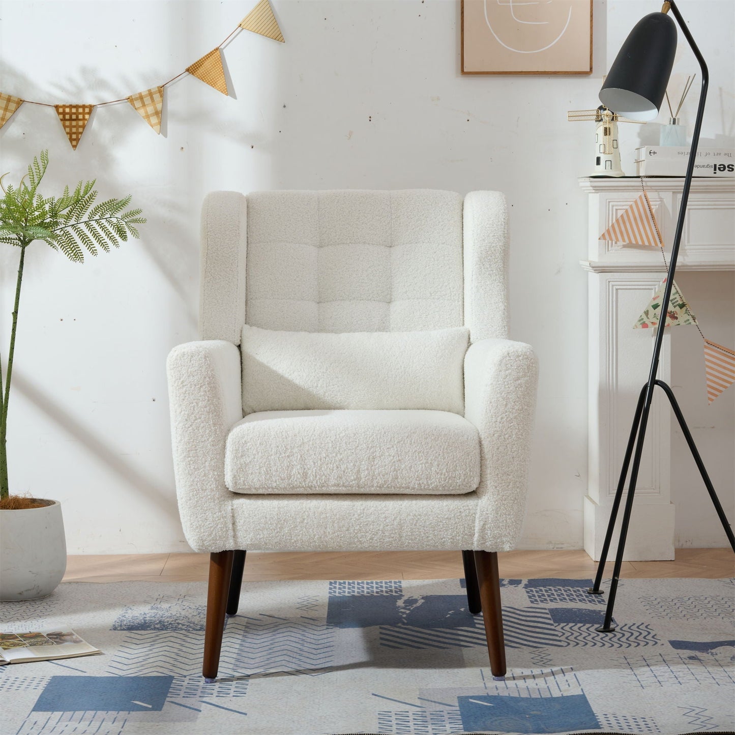 Modern Padded Accent Chair and Extra Pillow