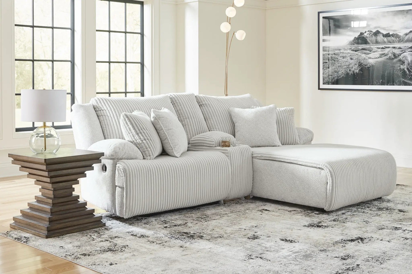Top Tier Corduroy Reclining Sectional with Chaise