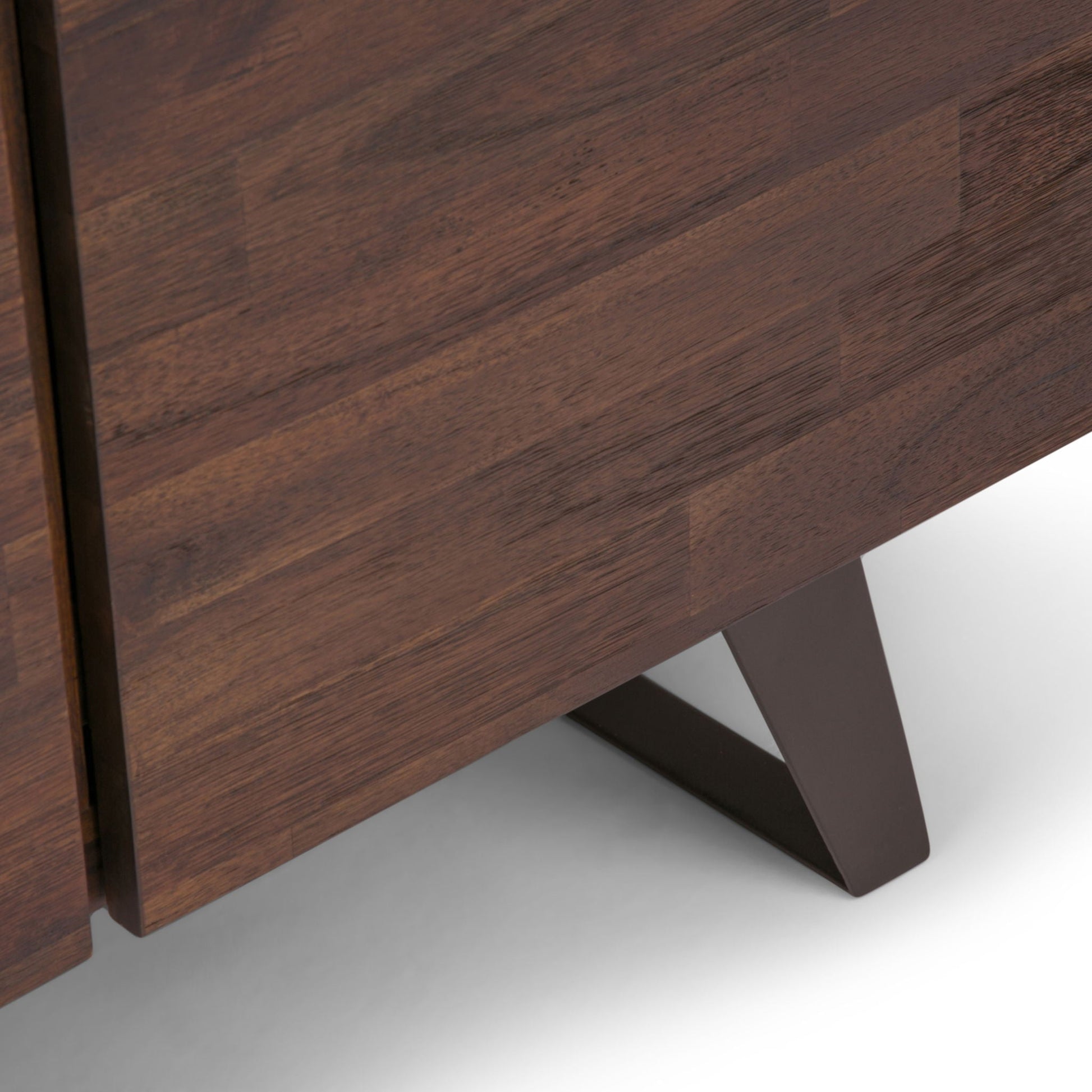 Lowry Medium Handcrafted Storage Cabinet in dark walnut with angled pedestal leg on Tampa Home & Garden Store