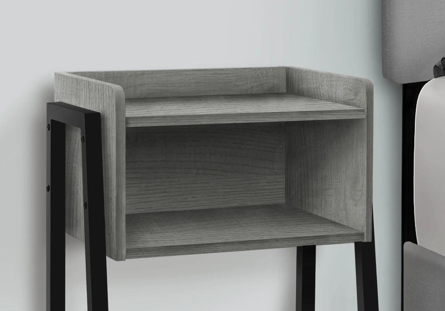 Accent Side Table, Reclaimed Wood Look, 2-Tier