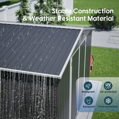 A Large Outdoor Metal Shed For Home And Garden