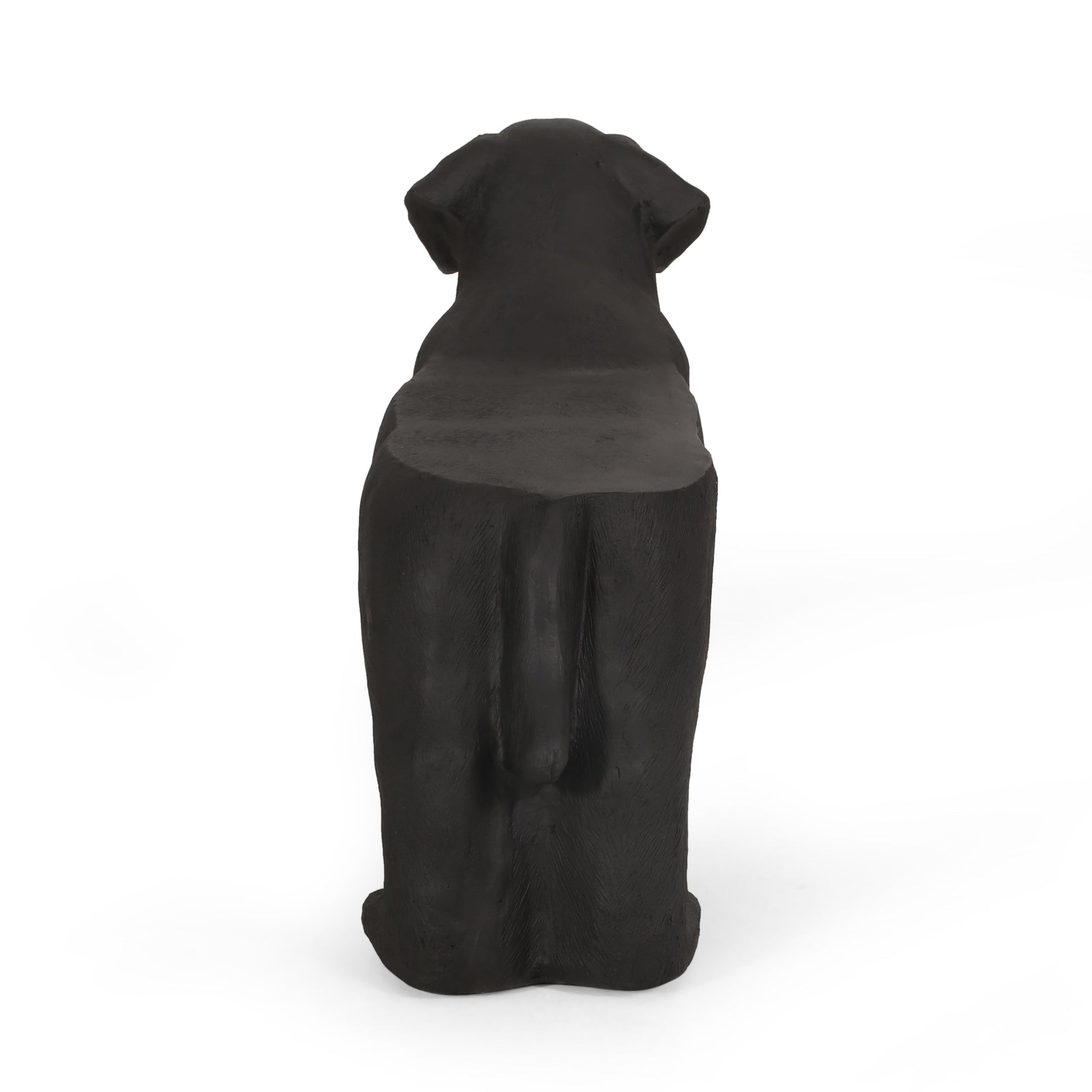 MGO Dog Bench Labrador design, matte black outdoor bench by HouseOfZazla on Tampa Home & Garden Store