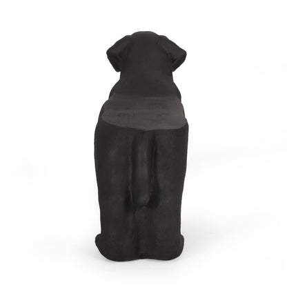 MGO Dog Bench Labrador design, matte black outdoor bench by HouseOfZazla on Tampa Home & Garden Store