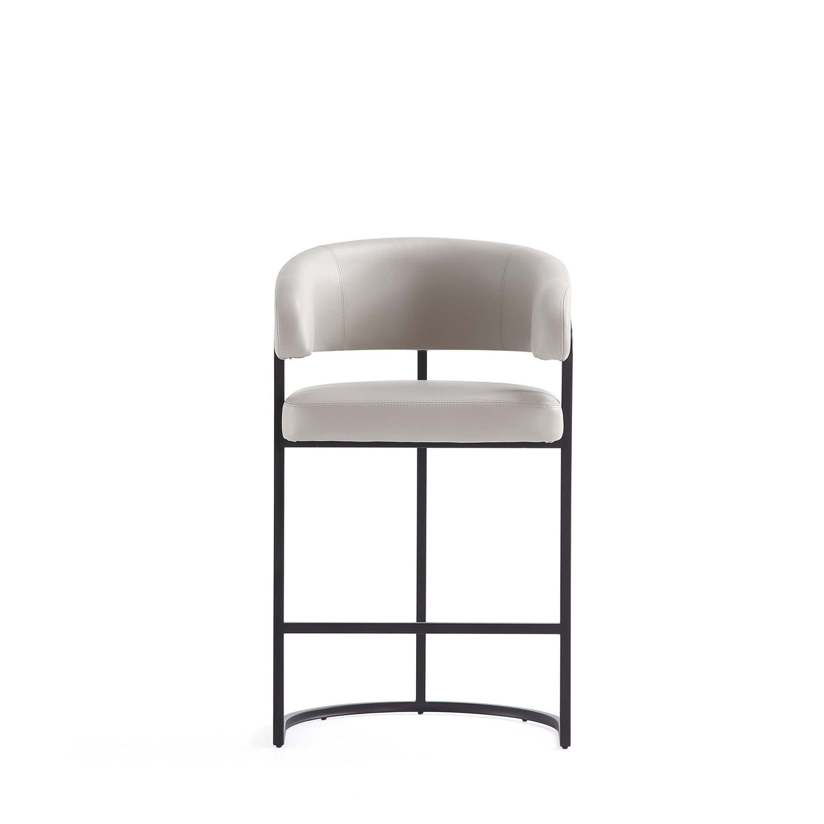 Augusta Counter Stool by HouseOfZazla, cream upholstered back and seat, black metal frame on Tampa Home & Garden Store