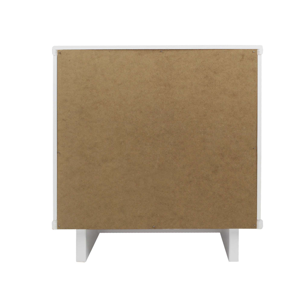 Granville nightstand white frame with brown wood panel back view on Tampa Home & Garden Store