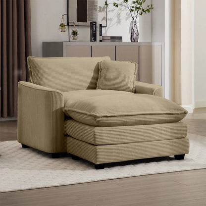 Classic Modern Comfortable Chair With Footstool