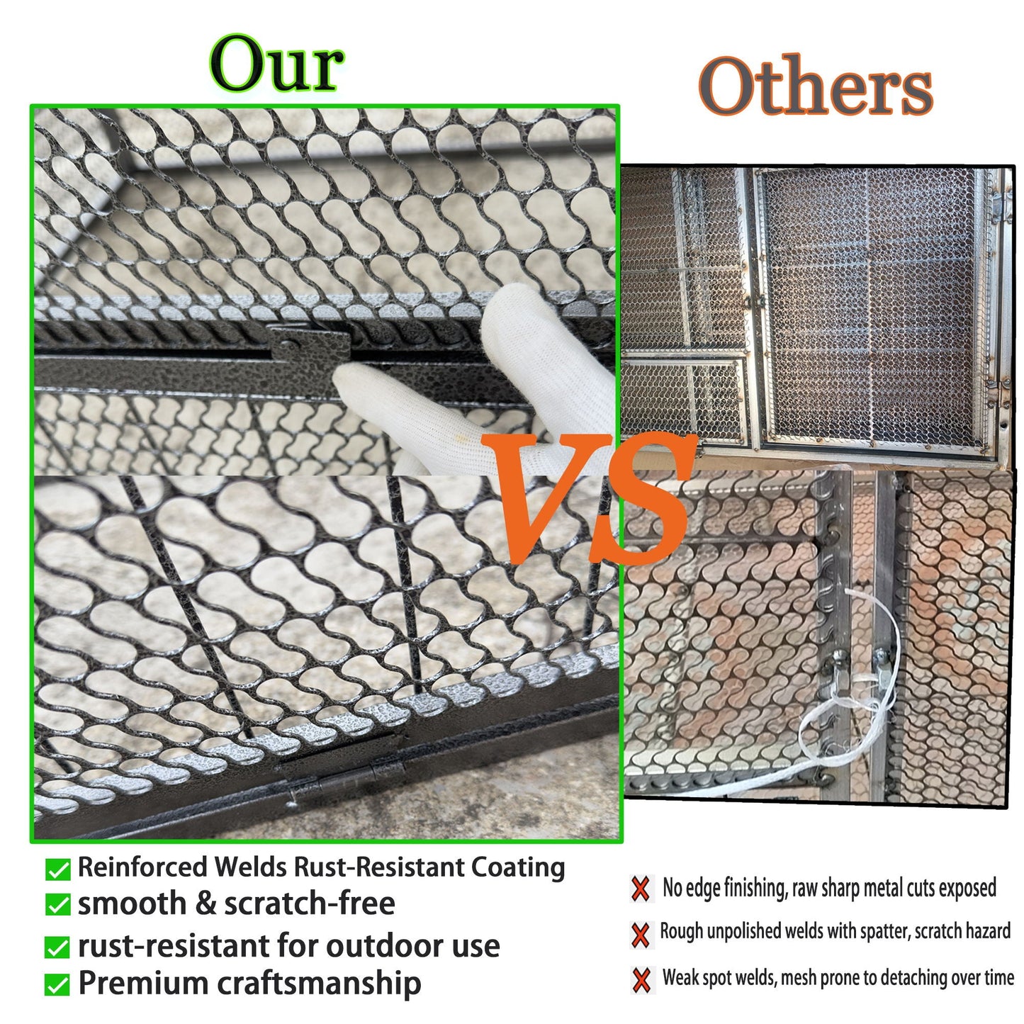Thickened outdoor chicken coop cage in black and silver with reinforced welds HouseOfZazla on Tampa Home & Garden Store