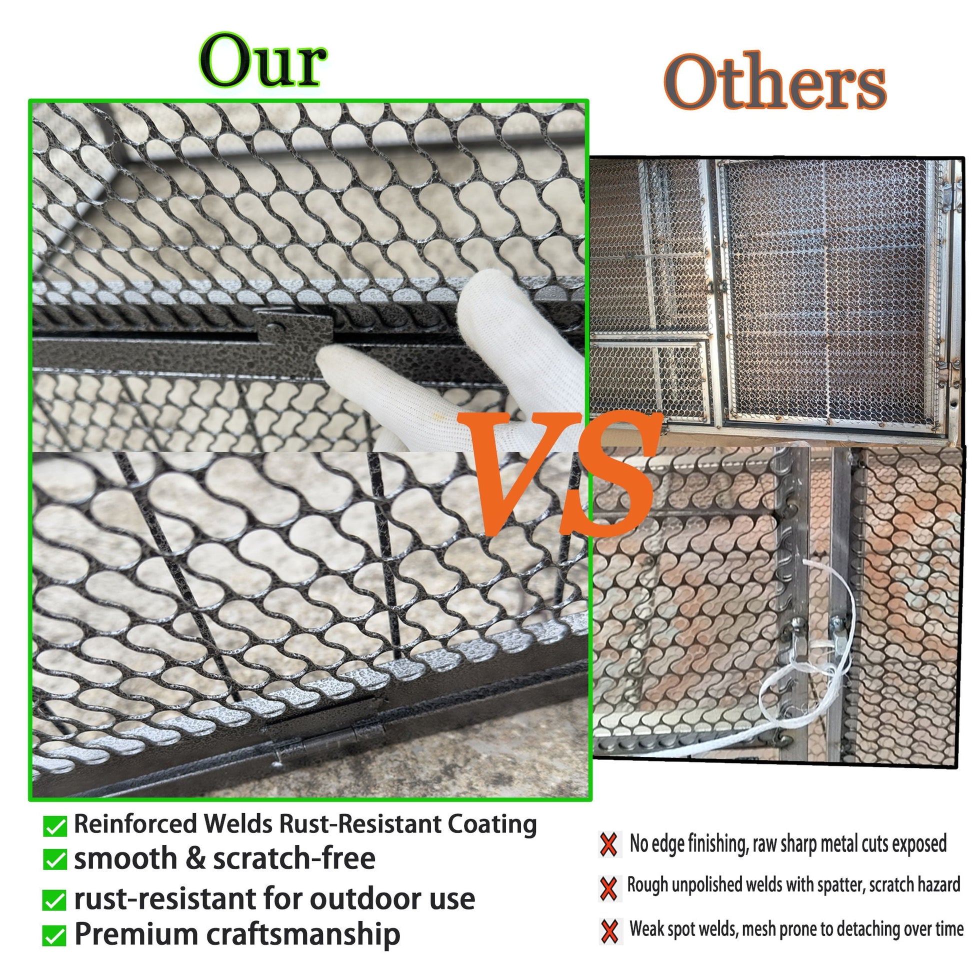 Thickened outdoor chicken coop cage in black and silver with reinforced welds HouseOfZazla on Tampa Home & Garden Store