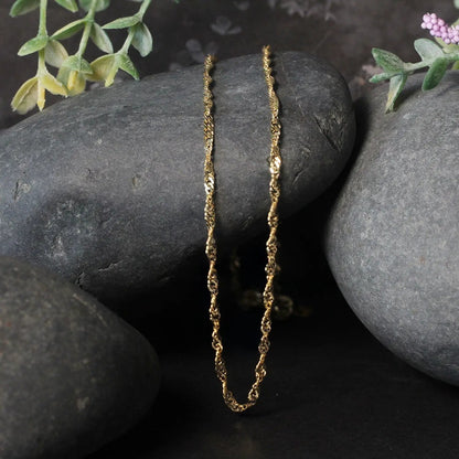 Two 2.1mm 14k yellow gold Singapore chain necklaces by Bids.com on Tampa Home & Garden Store