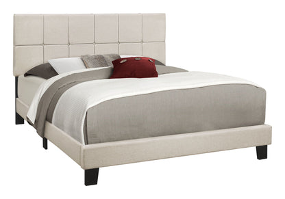 Queen Size Upholstered Bed and Tufted Headboard