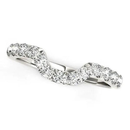 14k white gold curved pave diamond wedding ring 1/6 cttw by Bids.com on Tampa Home & Garden Store