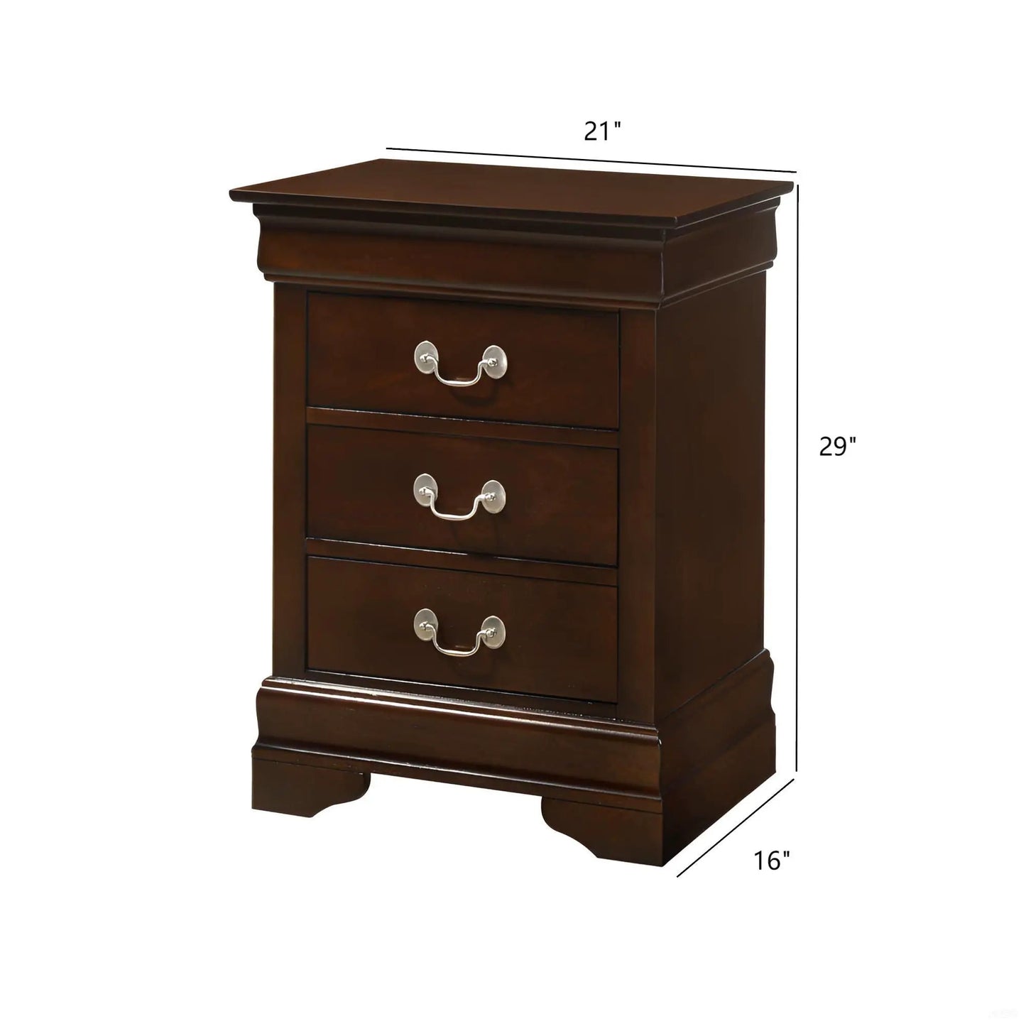 Louis Philippe Nightstand in Wood Veneer
