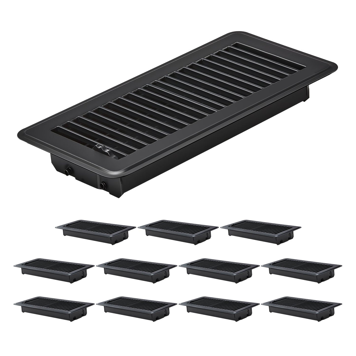 Floor registers 4x10 inch iron vent covers, black, 12-pack by HouseOfZazla on Tampa Home & Garden Store