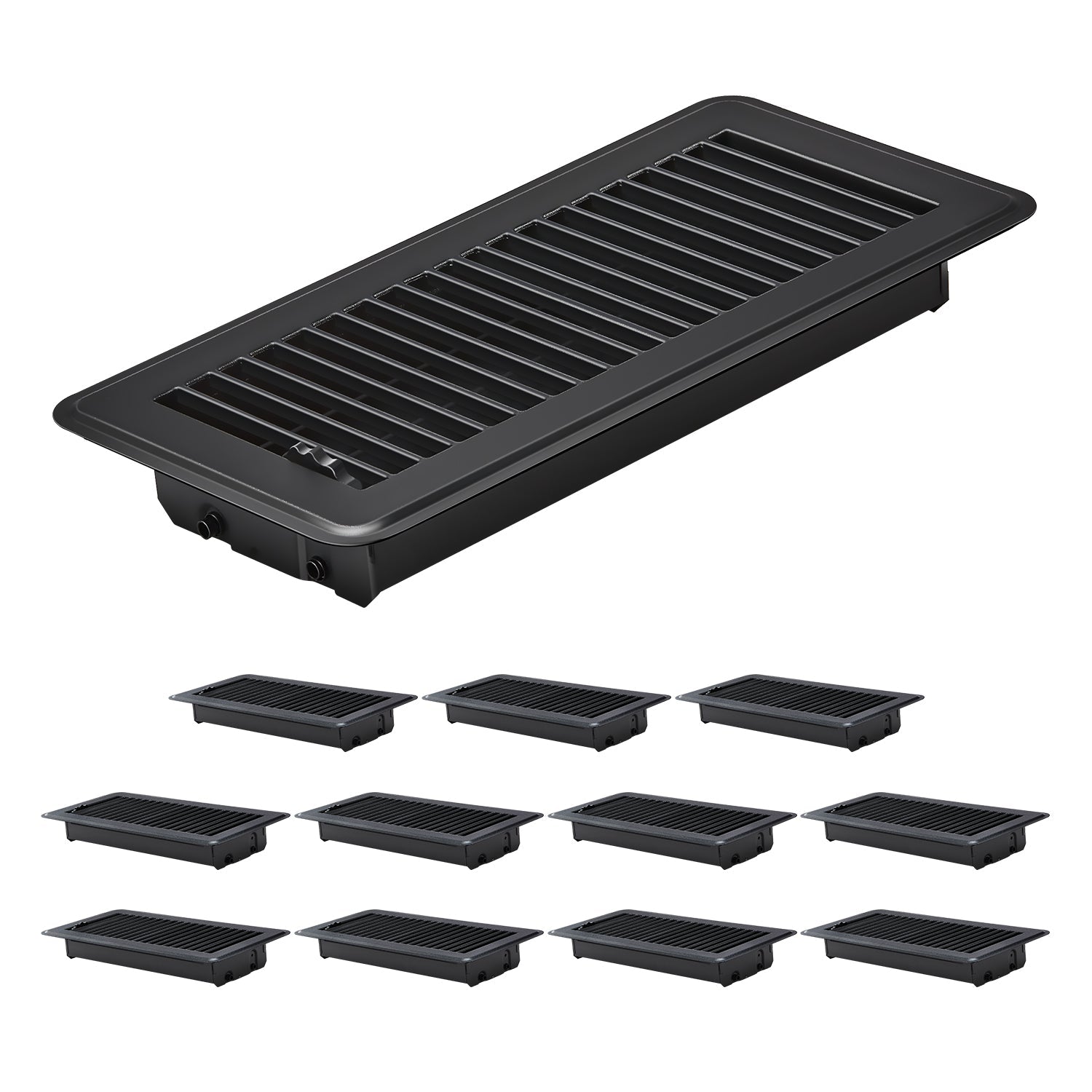 Floor registers 4x10 inch iron vent covers, black, 12-pack by HouseOfZazla on Tampa Home & Garden Store