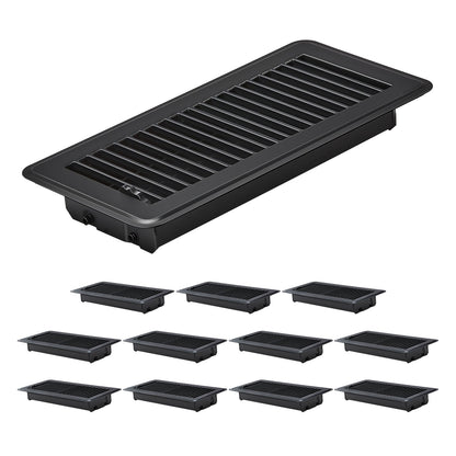 Floor registers 4x10 inch iron vent covers, black, 12-pack by HouseOfZazla on Tampa Home & Garden Store