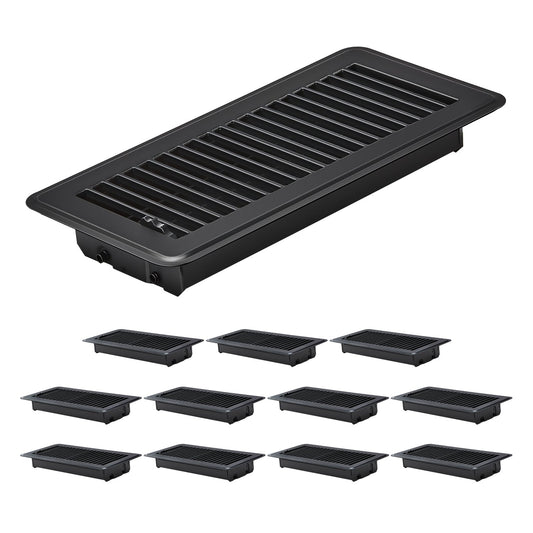 Floor registers 4x10 inch iron vent covers, black, 12-pack by HouseOfZazla on Tampa Home & Garden Store