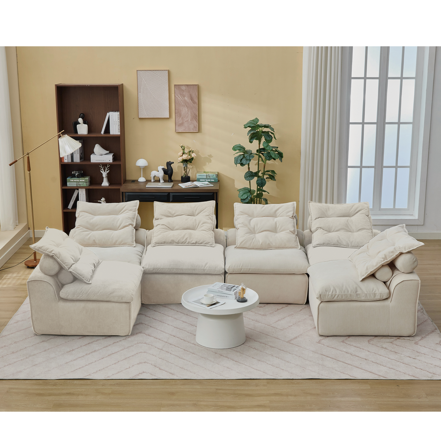 Modular sofa 6-piece set in beige corduroy by HouseOfZazla Sofas & Sectionals on Tampa Home & Garden Store