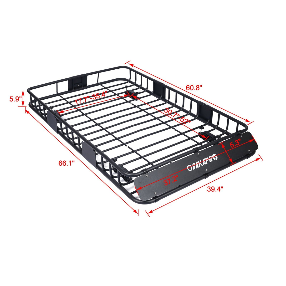 Rooftop cargo carrier basket steel universal fit roof rack black HouseOfZazla cargo basket on Tampa Home & Garden Store
