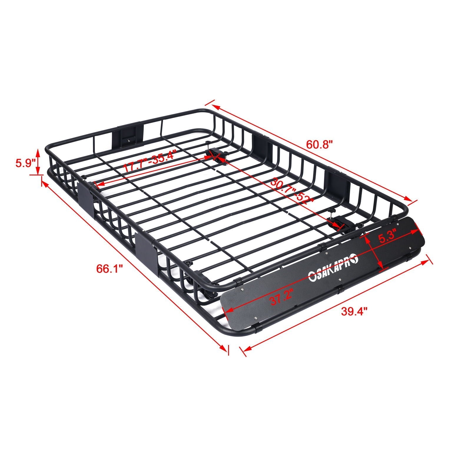 Rooftop cargo carrier basket steel universal fit roof rack black HouseOfZazla cargo basket on Tampa Home & Garden Store